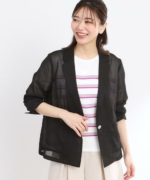 Reflect / リフレクト テーラードジャケット | 【接触冷感/洗える】シアージャケット(ブラック(019))