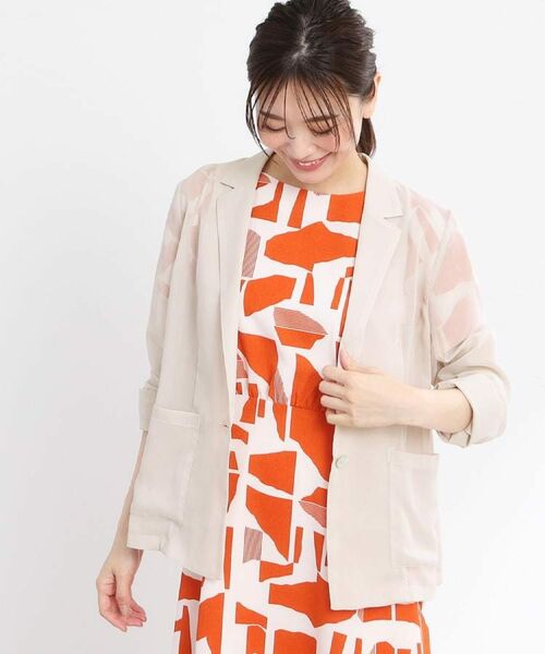 Reflect / リフレクト テーラードジャケット | 【接触冷感/洗える】シアージャケット(ライトベージュ(051))