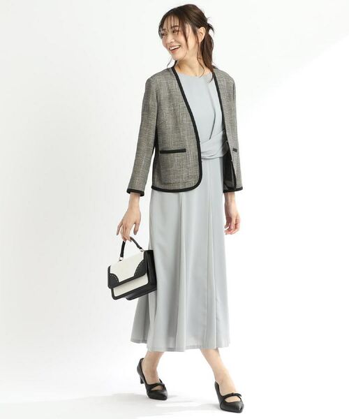 Reflect / リフレクト ノーカラージャケット | 【夏SALE/R‐QUALITY/手洗い可】パイピングジャケット | 詳細1