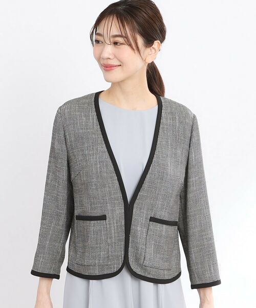 Reflect / リフレクト ノーカラージャケット | 【夏SALE/R‐QUALITY/手洗い可】パイピングジャケット | 詳細11