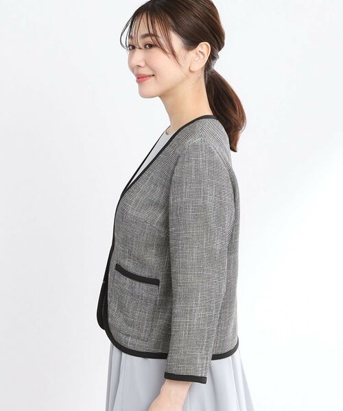 Reflect / リフレクト ノーカラージャケット | 【夏SALE/R‐QUALITY/手洗い可】パイピングジャケット | 詳細12