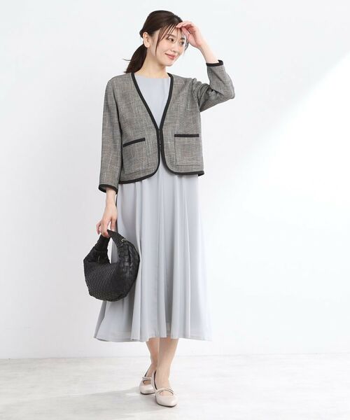 Reflect / リフレクト ノーカラージャケット | 【夏SALE/R‐QUALITY/手洗い可】パイピングジャケット | 詳細8