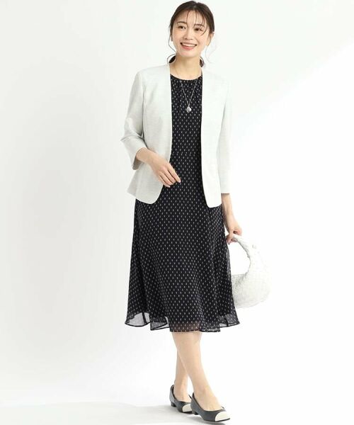 新品タグ付！リフレクトReflectストライプマリンモチーフワンピースL夏の会食 SALE／着痩せ効果有!／人気急上昇♪マシンウォッシュ可能