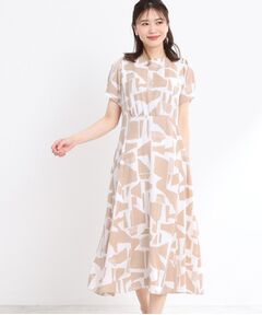 Reflect / リフレクト ロング・マキシ丈ワンピース | 【WEB先行カラーあり／マシンウォッシュ可】幾何モチーフプリントワンピース