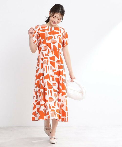 Reflect / リフレクト ロング・マキシ丈ワンピース | 【WEB先行カラーあり／マシンウォッシュ可】幾何モチーフプリントワンピース | 詳細11