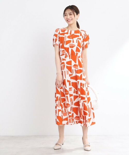 Reflect / リフレクト ロング・マキシ丈ワンピース | 【WEB先行カラーあり／マシンウォッシュ可】幾何モチーフプリントワンピース | 詳細12