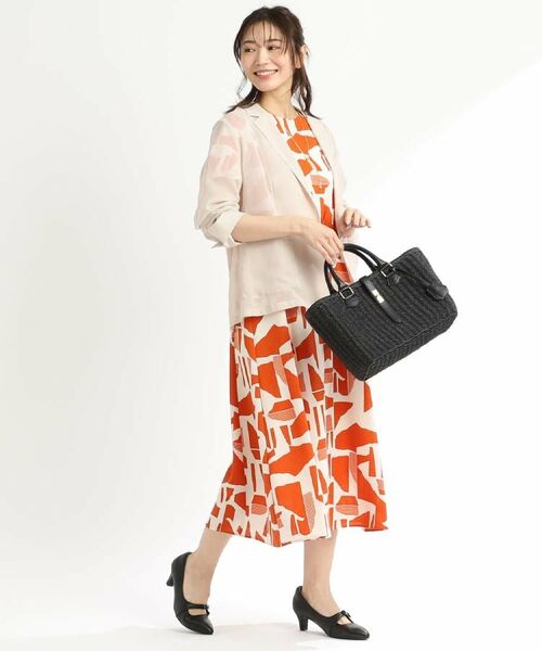 Reflect / リフレクト ロング・マキシ丈ワンピース | 【WEB先行カラーあり／マシンウォッシュ可】幾何モチーフプリントワンピース | 詳細2