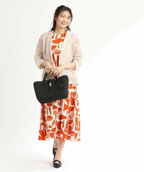 Reflect / リフレクト ロング・マキシ丈ワンピース | 【WEB先行カラーあり／マシンウォッシュ可】幾何モチーフプリントワンピース | 詳細26