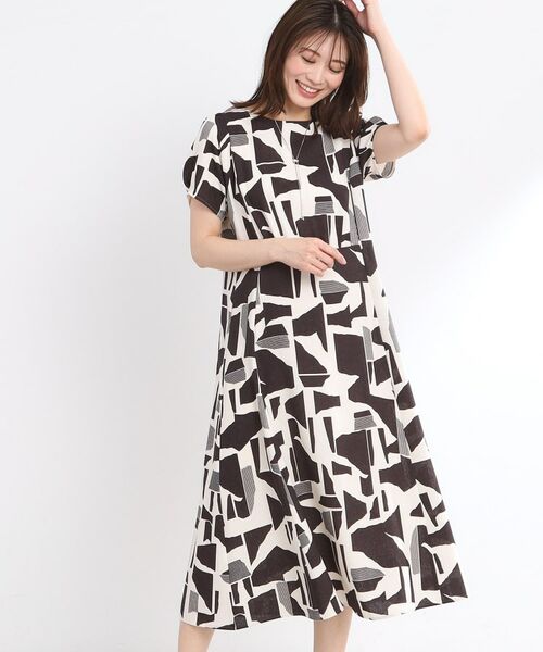 Reflect / リフレクト ロング・マキシ丈ワンピース | 【WEB先行カラーあり／マシンウォッシュ可】幾何モチーフプリントワンピース | 詳細3