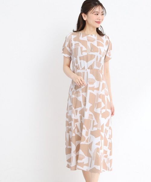 Reflect / リフレクト ロング・マキシ丈ワンピース | 【WEB先行カラーあり／マシンウォッシュ可】幾何モチーフプリントワンピース | 詳細7