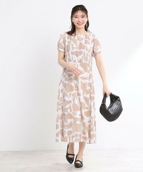 Reflect / リフレクト ロング・マキシ丈ワンピース | 【WEB先行カラーあり／マシンウォッシュ可】幾何モチーフプリントワンピース | 詳細8