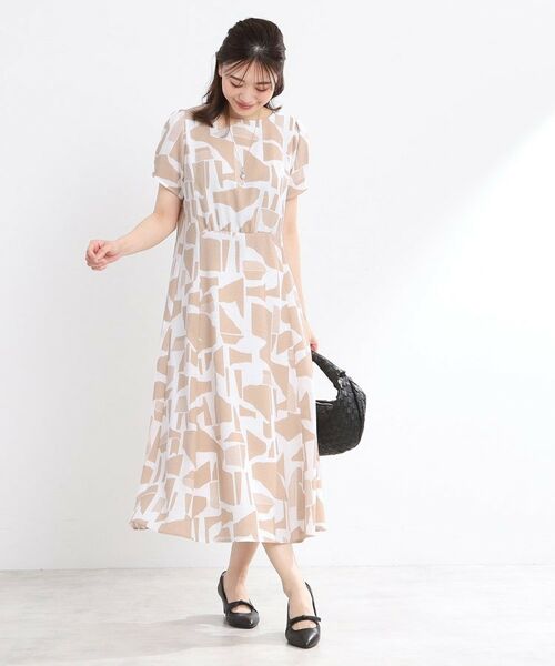 Reflect / リフレクト ロング・マキシ丈ワンピース | 【WEB先行カラーあり／マシンウォッシュ可】幾何モチーフプリントワンピース | 詳細9