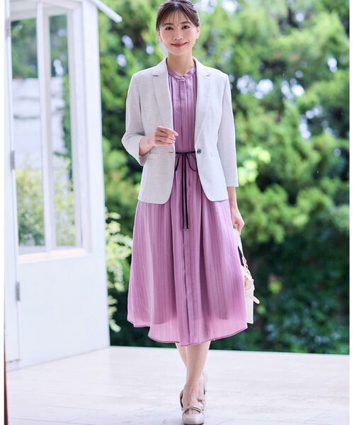 Reflect / リフレクト ミニ丈・ひざ丈ワンピース | 【夏SALE/手洗い可】シャドーボーダーワンピース | 詳細1