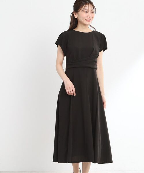 Reflect / リフレクト ロング・マキシ丈ワンピース | 【R‐QUALITY/手洗い可】ドレープシルエットワンピース(ブラック(019))