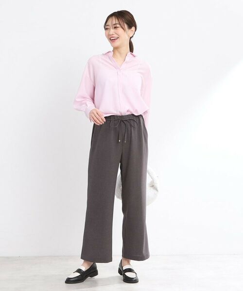 Reflect / リフレクト パンツ | 【マシンウォッシュ可／ウエスト総ゴム】すっきり見えワイドシルエットパンツ | 詳細10