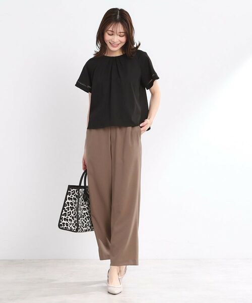 Reflect / リフレクト パンツ | 【マシンウォッシュ可／ウエスト総ゴム】すっきり見えワイドシルエットパンツ | 詳細15