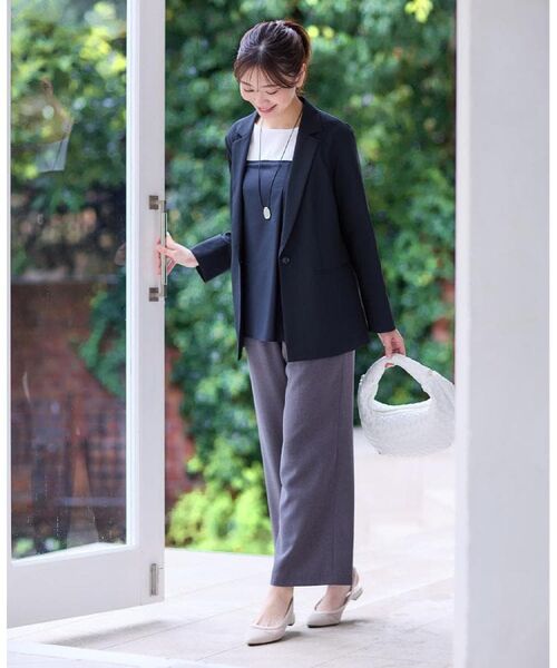 Reflect / リフレクト パンツ | 【マシンウォッシュ可／ウエスト総ゴム】すっきり見えワイドシルエットパンツ | 詳細3