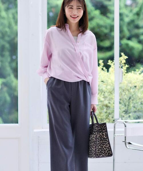 Reflect / リフレクト パンツ | 【マシンウォッシュ可／ウエスト総ゴム】すっきり見えワイドシルエットパンツ | 詳細4