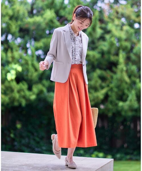 Reflect / リフレクト ショート・ハーフ・半端丈パンツ | 【洗える】タックスカート風ワイドパンツ | 詳細2