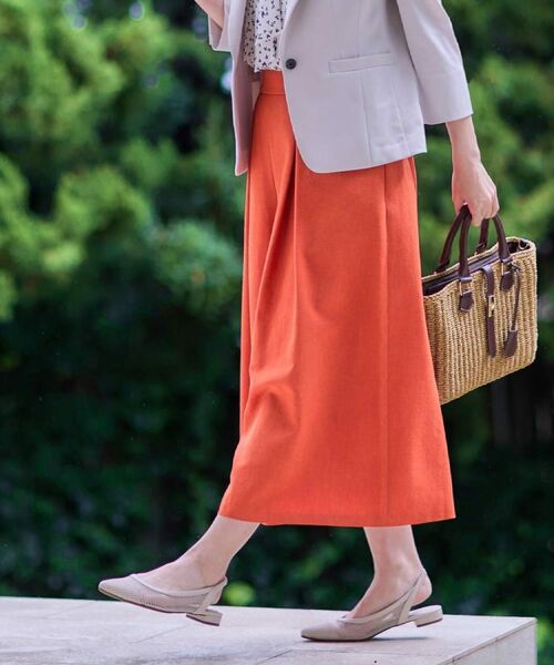 Reflect / リフレクト ショート・ハーフ・半端丈パンツ | 【洗える】タックスカート風ワイドパンツ | 詳細3