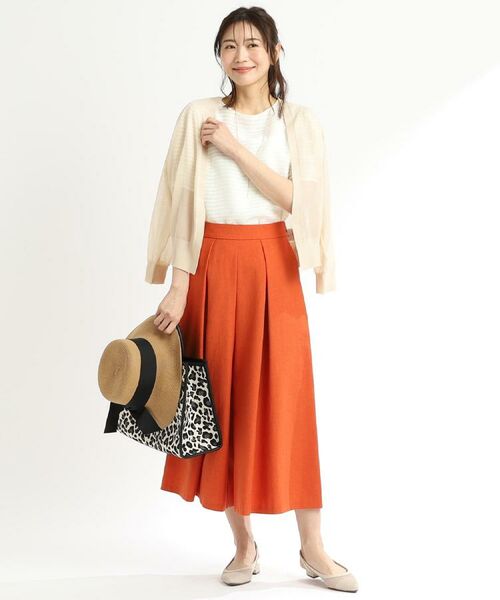 Reflect / リフレクト ショート・ハーフ・半端丈パンツ | 【洗える】タックスカート風ワイドパンツ | 詳細6