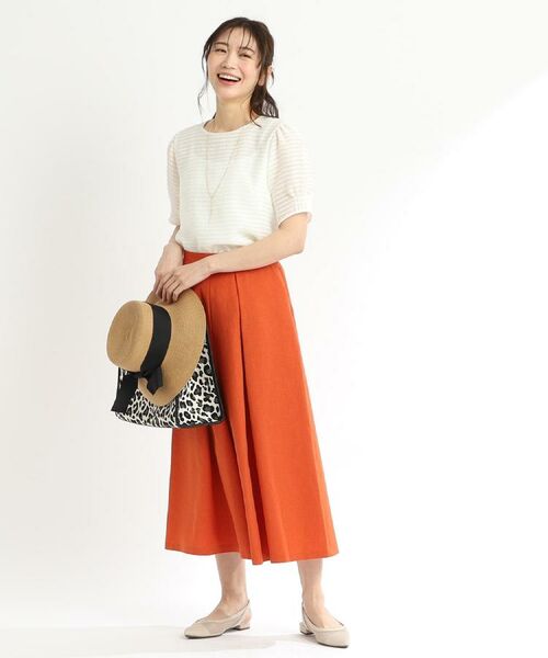 Reflect / リフレクト ショート・ハーフ・半端丈パンツ | 【洗える】タックスカート風ワイドパンツ | 詳細7