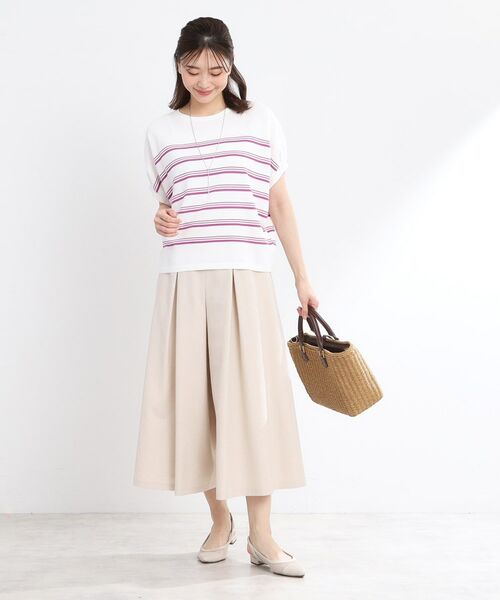 Reflect / リフレクト ショート・ハーフ・半端丈パンツ | 【洗える】タックスカート風ワイドパンツ | 詳細9