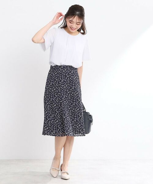 Reflect / リフレクト ミニ・ひざ丈スカート | 【マシンウォッシュ可/セットアップ可】Aラインプリントスカート | 詳細10