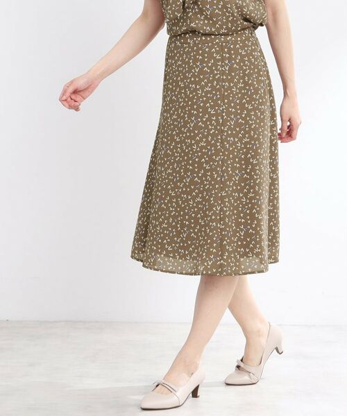 Reflect / リフレクト ミニ・ひざ丈スカート | 【マシンウォッシュ可/セットアップ可】Aラインプリントスカート | 詳細8