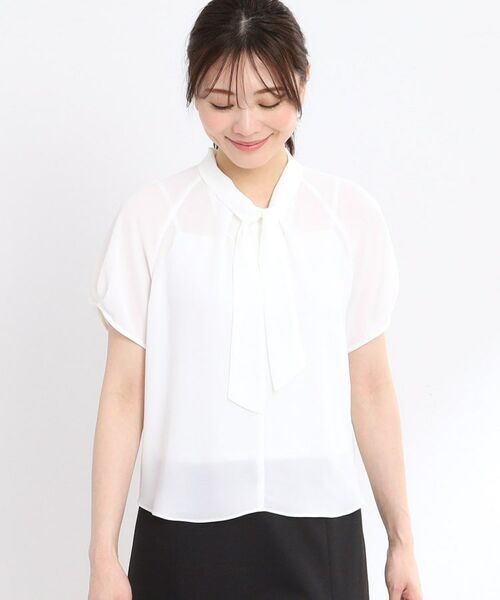 Reflect / リフレクト シャツ・ブラウス | 【夏SALE／接触冷感／マシンウォッシュ可／吸水速乾／セットアップ可】ボウタイブラウス | 詳細10