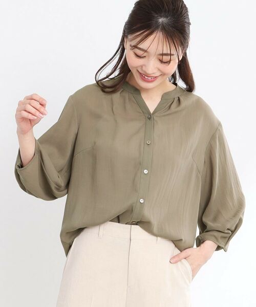 Reflect / リフレクト シャツ・ブラウス | 【マシンウォッシュ可/セットアップ可】スリーブディティールブラウス(モカブラウン(042))