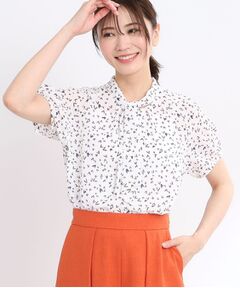 Reflect / リフレクト シャツ・ブラウス | 【マシンウォッシュ可／セットアップ可】ボウタイプリントブラウス