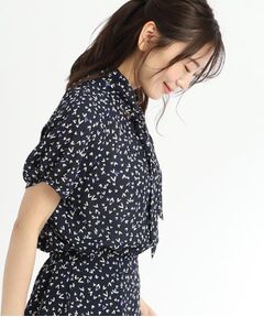 Reflect / リフレクト シャツ・ブラウス | 【マシンウォッシュ可／セットアップ可】ボウタイプリントブラウス