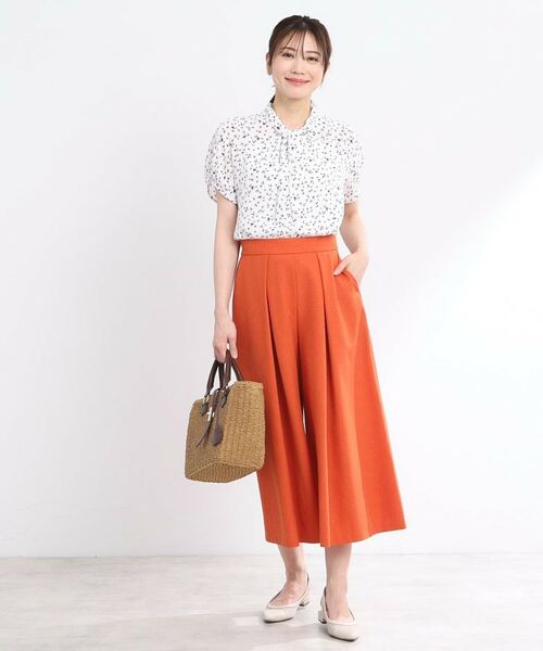 Reflect / リフレクト シャツ・ブラウス | 【マシンウォッシュ可／セットアップ可】ボウタイプリントブラウス | 詳細10