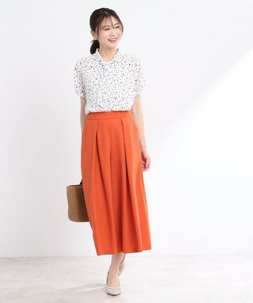 Reflect / リフレクト シャツ・ブラウス | 【マシンウォッシュ可／セットアップ可】ボウタイプリントブラウス | 詳細11