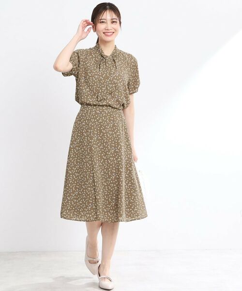 Reflect / リフレクト シャツ・ブラウス | 【マシンウォッシュ可／セットアップ可】ボウタイプリントブラウス | 詳細14