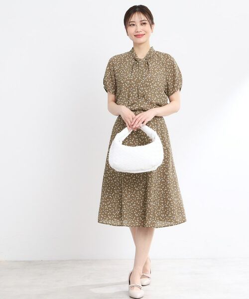 Reflect / リフレクト シャツ・ブラウス | 【マシンウォッシュ可／セットアップ可】ボウタイプリントブラウス | 詳細15