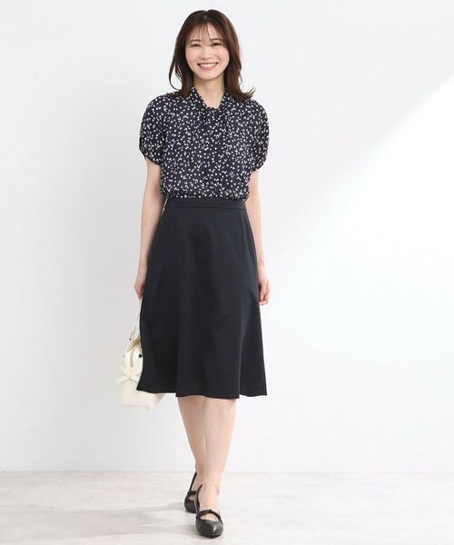 Reflect / リフレクト シャツ・ブラウス | 【マシンウォッシュ可／セットアップ可】ボウタイプリントブラウス | 詳細18