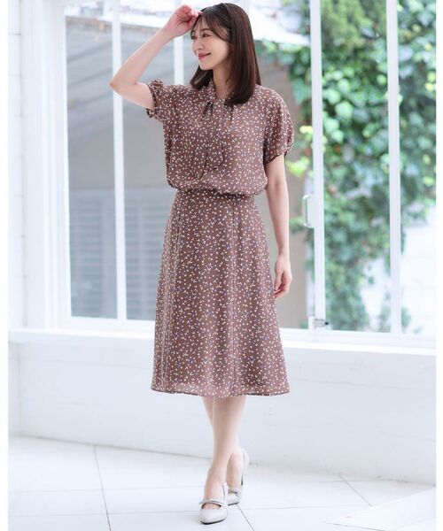 Reflect / リフレクト シャツ・ブラウス | 【マシンウォッシュ可／セットアップ可】ボウタイプリントブラウス | 詳細2