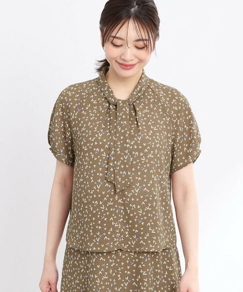 Reflect / リフレクト シャツ・ブラウス | 【マシンウォッシュ可／セットアップ可】ボウタイプリントブラウス | 詳細22