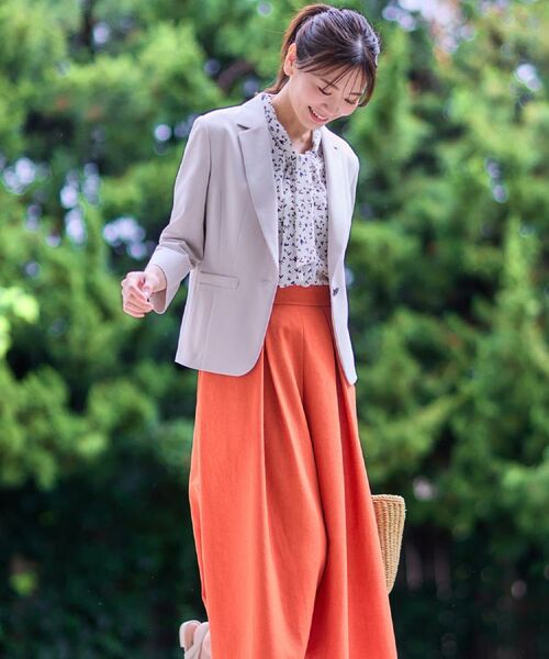 Reflect / リフレクト シャツ・ブラウス | 【マシンウォッシュ可／セットアップ可】ボウタイプリントブラウス | 詳細5