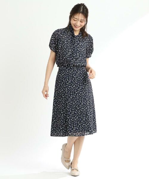 Reflect / リフレクト シャツ・ブラウス | 【マシンウォッシュ可／セットアップ可】ボウタイプリントブラウス | 詳細8