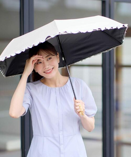 Reflect / リフレクト 傘 | 【晴雨兼用／UVカット率100％／雨の日もおしゃれに◎】バイカラーフリルデザイン折りたたみ傘 | 詳細9