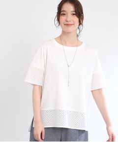 Reflect / リフレクト Tシャツ | 【夏SALE／E‐QUALITY／手洗い可】コットンレースドッキングTシャツ