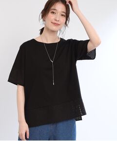 Reflect / リフレクト Tシャツ | 【夏SALE／E‐QUALITY／手洗い可】コットンレースドッキングTシャツ