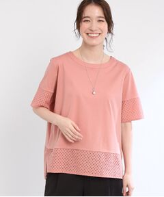 Reflect / リフレクト Tシャツ | 【夏SALE／E‐QUALITY／手洗い可】コットンレースドッキングTシャツ