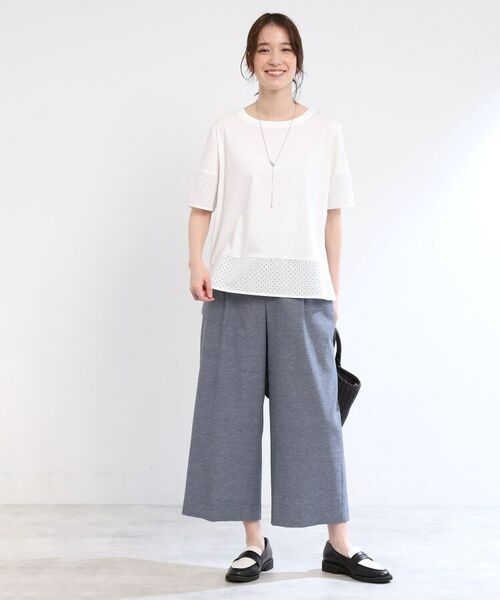 Reflect / リフレクト Tシャツ | 【夏SALE／E‐QUALITY／手洗い可】コットンレースドッキングTシャツ | 詳細2