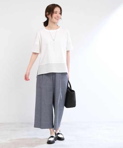 Reflect / リフレクト Tシャツ | 【夏SALE／E‐QUALITY／手洗い可】コットンレースドッキングTシャツ | 詳細3