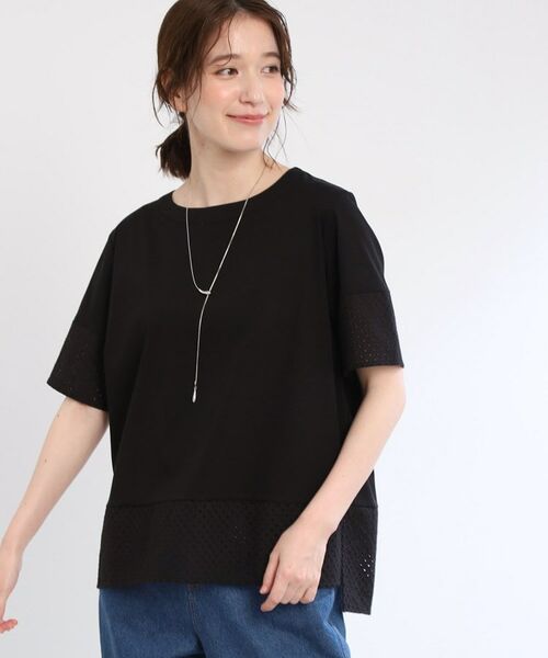 Reflect / リフレクト Tシャツ | 【夏SALE／E‐QUALITY／手洗い可】コットンレースドッキングTシャツ | 詳細5