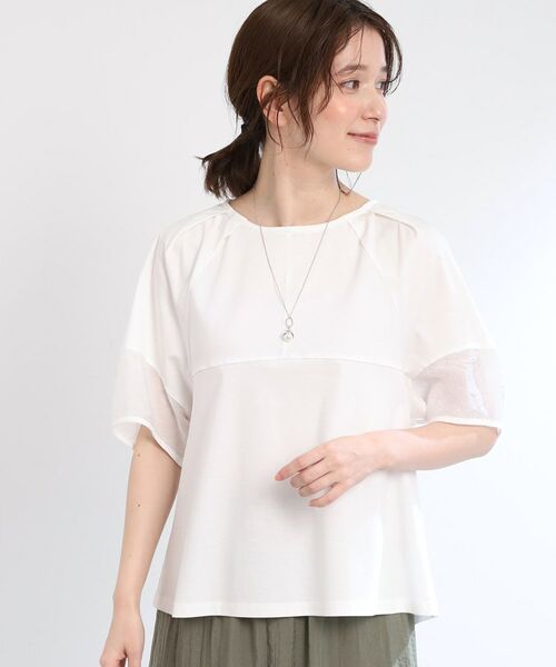 Reflect / リフレクト カットソー | 【夏SALE/E‐QUALITY/手洗い可】シアーラグランプルオーバー(オフホワイト(003))